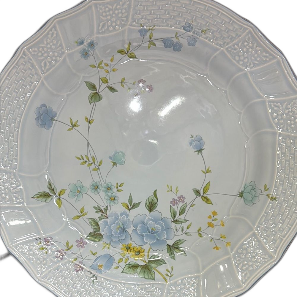 VINTAGE MIKASA PRECIOUS BLUE MICHELLE 12 1/2" ROUND PLATTER